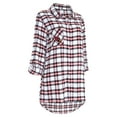 thumbnail image 2 of Women's Concepts Sport Black Arizona Cardinals Sienna Plaid Full-Button Long Sleeve Nightshirt, 2 of 3
