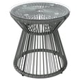 thumbnail image 1 of Outsunny Table d'Appoint en Rotin, Table d'Appoint Ronde à Tambour Creux, Gris Foncé, 1 of 10