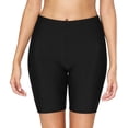 thumbnail image 3 of Women Long Board Shorts High Waist Swim Bottom Solid Jammer Swim Shorts, 3 of 6