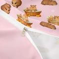 thumbnail image 4 of Erosebridal Cute Capybaras Duvet Cover Set For Children,Cartoon Animal Flowers Bedding Full For Kids Boys Girls,3-Piece,No Comforter,Pink Reversible, 4 of 6