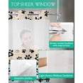 thumbnail image 4 of No Hook Shower Curtains with Snap in Liner, Blue Cat Paw Print Fabric Shower Curtain, Vintage Farmhouse Rustic Wooden Grain Double Layers & See-Through Top Window Bathroom Curtains 36''x72'', 4 of 6