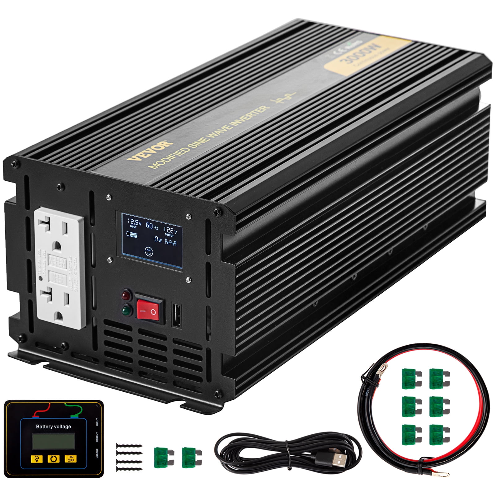 3000W-10000W DC12V To AC110V Car Power Inverter USB Sine Wave Converter XUYUAN H 