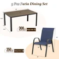 thumbnail image 2 of UDPATIO Patio Chairs Set of 5, Outdoor Dining Chairs High Back with All Weather Breathable Textilene, Metal Frame for Lawn Garden Backyard Deck, Blue, 2 of 9