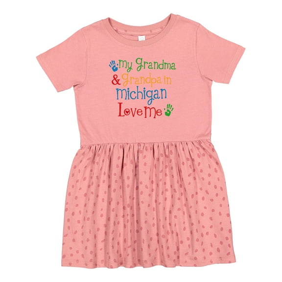 Inktastic Michigan Grandma Loves Me Girls Toddler Dress