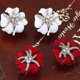 thumbnail image 4 of Pendientes elegantes de Farfi con diseño de estrella de mar y flores con diamantes de imitación para mujer, regalo de moda, color azul, 4 of 5