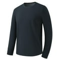 thumbnail image 2 of Zedker Men's Half Turtleneck Shirts Soft Stretch Combed Cotton Tees Long Sleeve Crew Neck Classic Fashion Casual T-Shirt, 2 of 8