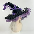 thumbnail image 6 of vlrwzc Halloween Witch Hat, Foldable Dark Bat Wizard, Wide Brim Pointed Hat, Large Brim Gothic Lolita Prop Headwear For Party Fancy Dress, 6 of 7