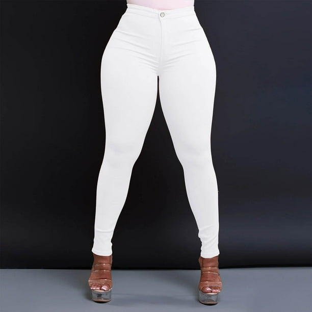 WILLBEST Jeans Mujer Pantalones Vaqueros de Cintura Alta para Mujer, de Moda, Elásticos, de Talla Grande, Cómodos, de Colores, Informales Chica
