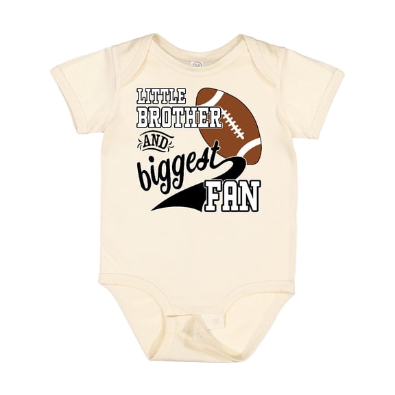 Inktastic Little Brother and Biggest Fan Football Player Boys Baby Bodysuit