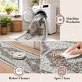 thumbnail image 5 of CYNERA Vintage Distressed Bohemian Runner Rug Brown 2'x10', Soft Machine Washable Foldable Non-Slip Carpet for Hallway Kitchen Entryway Living Room Bedroom, 5 of 8