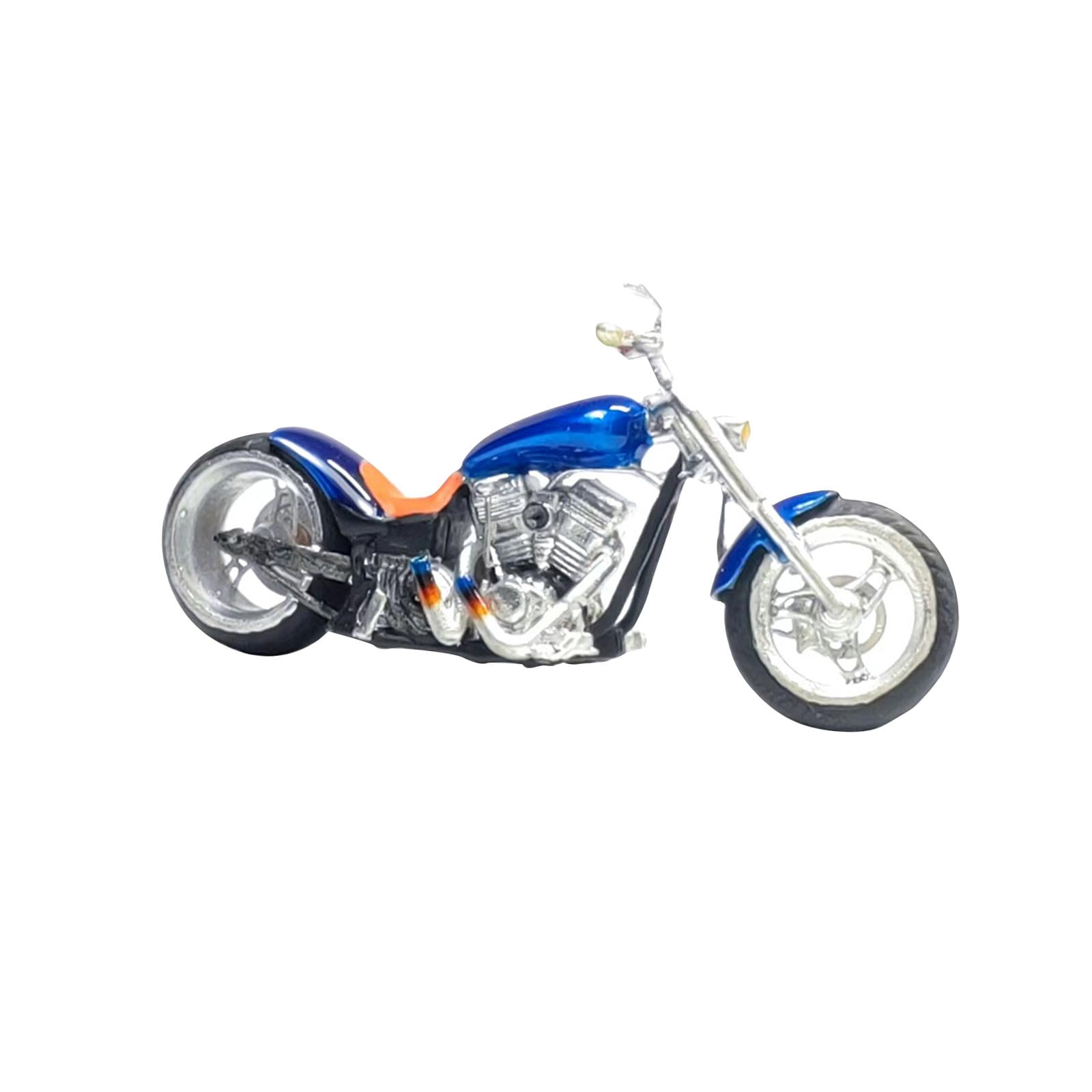 LeeQinersw 1/64 Miniature Motocycle Figurines Diorama Figurines for Railroad Scene Building Blue
