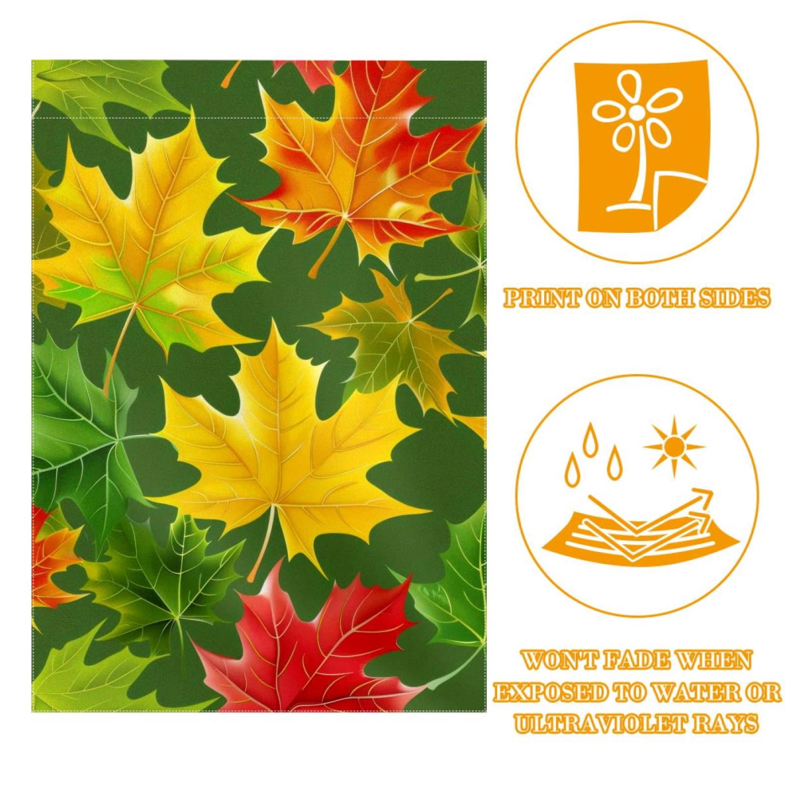 Welcome Colorful Maple Leaves Garden Flag, Vertical Double Sided Small House Flag, Yard Farmhouse Outdoor Deck Veranda Lawn Decor 28x40 Inch