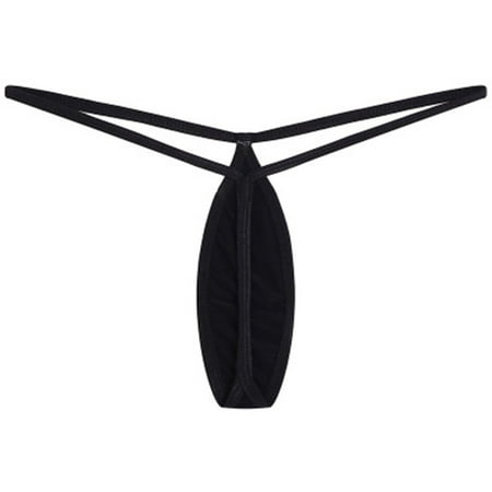 

WZHKSN Women Solid Panty Black Transparent Thongs 1-Pack