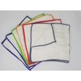 thumbnail image 1 of Pure Cotton Cleaning Cloths with Coloured Edges, 25 cm x 25 cm, 12-Pack, Multi-Purpose, Machine Washable, 1 of 5