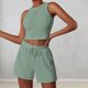 thumbnail image 4 of Trajes De Verano De 2 Piezas Conjunto de pantalones cortos de 2 piezas para damas Estilo casual Chaleco sin mangas Pantalones cortos Traje deportivo Ygjytge Verde S para Mujer, 4 of 7