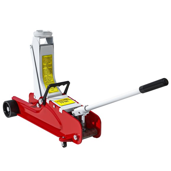 HOMCOM Hydraulic Low Profile Jack 3.1"-15" 2.5 Ton Racing Floor Jack, Red