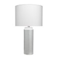 thumbnail image 1 of Benzara BM241093 26 x 14 x 14 in. Table Lamp with Ceramic Cylindrical Body & Textured Pattern, Cream, 1 of 5