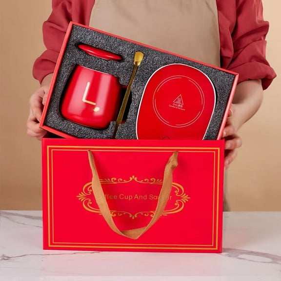 LmnLft Coffee Mug Warmer with You Are Awesome Mug Set, Electric Cup Warmer for Desk Office, Beverage Temperature Maintenance