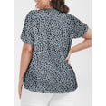 thumbnail image 7 of Aleumdr Plus Size T-Shirts Tops for Women Summer Vintage Polka Dot Print Fashion Basic Tee Gray 5XL, 7 of 7