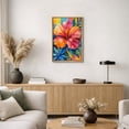thumbnail image 5 of Framed Canvas Wall Art Vibrant Hibiscus Floral Print for Living Room Decoration - 24"x36" NATURAL, 5 of 8