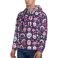 thumbnail image 3 of Pofeuu cute Skull rainbow mushroom Print Mens Casual Hooded Collar Drawstring Hoodies Pullover Sweatshirts Casual Long Sleeve Shirts-XX-Large, 3 of 7