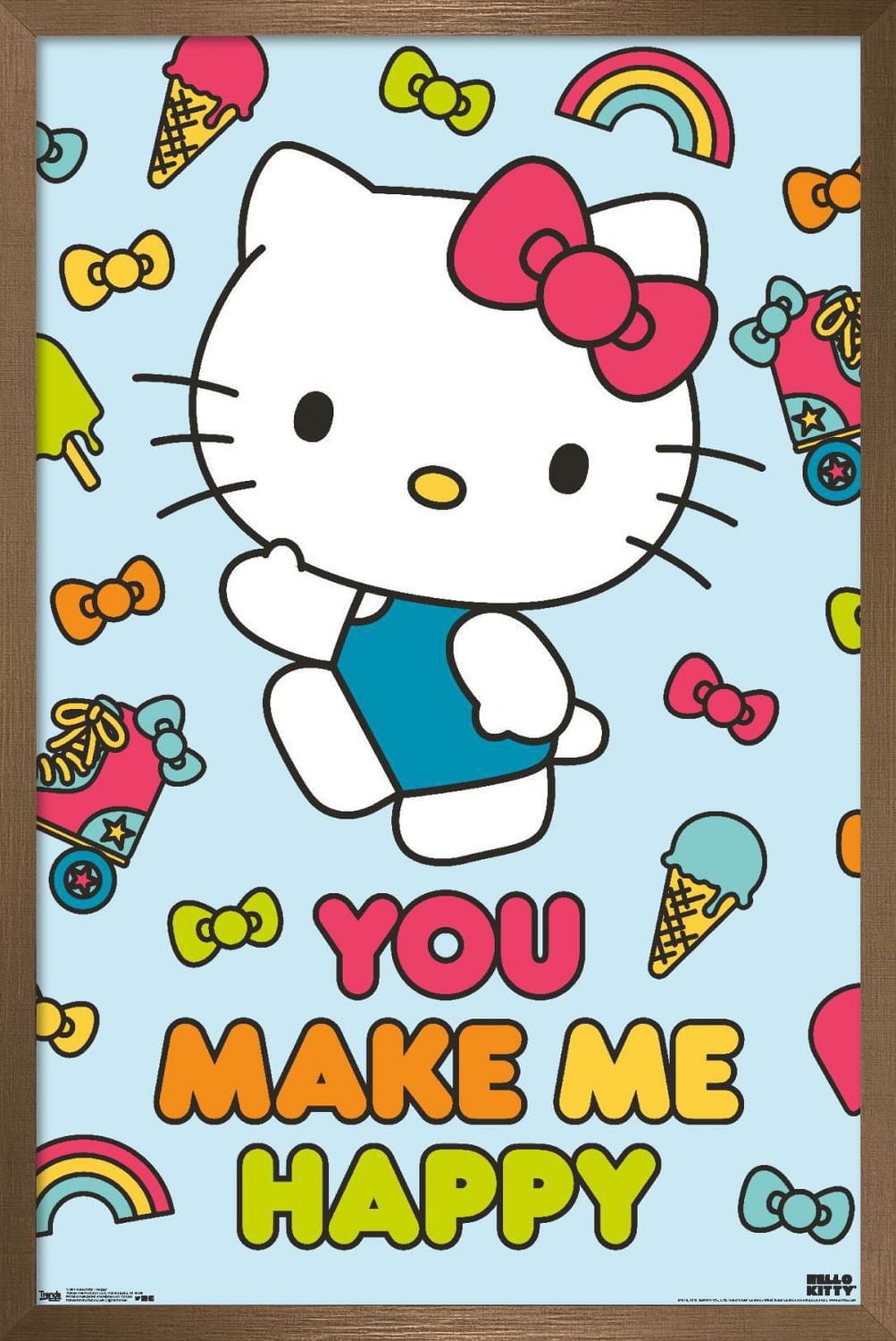 Hello Kitty - Happy Wall Poster, 22.375" x 34"