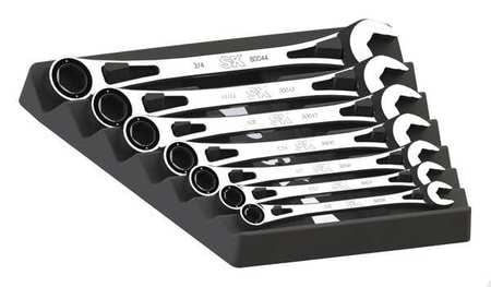 Sk Professional Tools Ratcheting Wrench Set, Steel, 80049 by SK Hand Tool