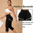 thumbnail image 5 of KEFIRLILY Women's High Waist Capri Leggings with Hidden Scrunch Butt Lifting, Stretchy Yoga Pants with Flap Pockets, Tummy Control Crop Leggings for Workout & Daily Wear, 5 of 5