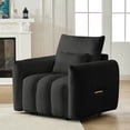 thumbnail image 2 of CQSXDA Modern 35 Inch Teddy Fabric Sofa With Plush Upholstered Pillow For Apartment Living Room Office, Black, 2 of 7