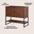 thumbnail image 3 of JONATHAN Y Juhl 35 in. W x 18 in. D x 33 in. H, Chevron-Front 2-Shelf, Bath Vanity Cabinet ONLY, Walnut, VAN1015B, 3 of 8