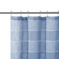 thumbnail image 4 of Dainty Home Megan 3D Linen Textured Linen Look Chenille Striped Designed Fabric Shower Curtain 70"W x 72"L in Denim Blue, 4 of 9