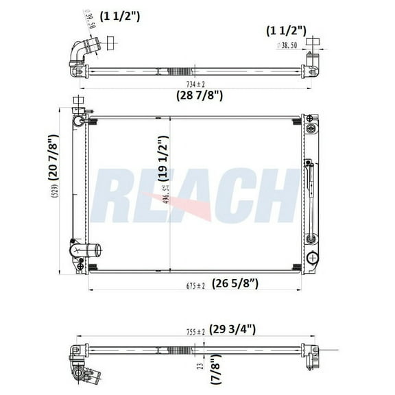 REACH 41-13076 Radiator for 10-07 Toyota Sienna, Automotive Radiator Replacement Part