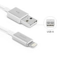 thumbnail image 2 of Moshi USB Cable with Lightning Connector- White - 3.28 ft Lightning/USB Data Transfer Cable for iPhone, iPad Air, iPad mini, iPad Pro, iPod nano, iPod touch, iPad - First End: 1 x Lightning Male Propr, 2 of 6