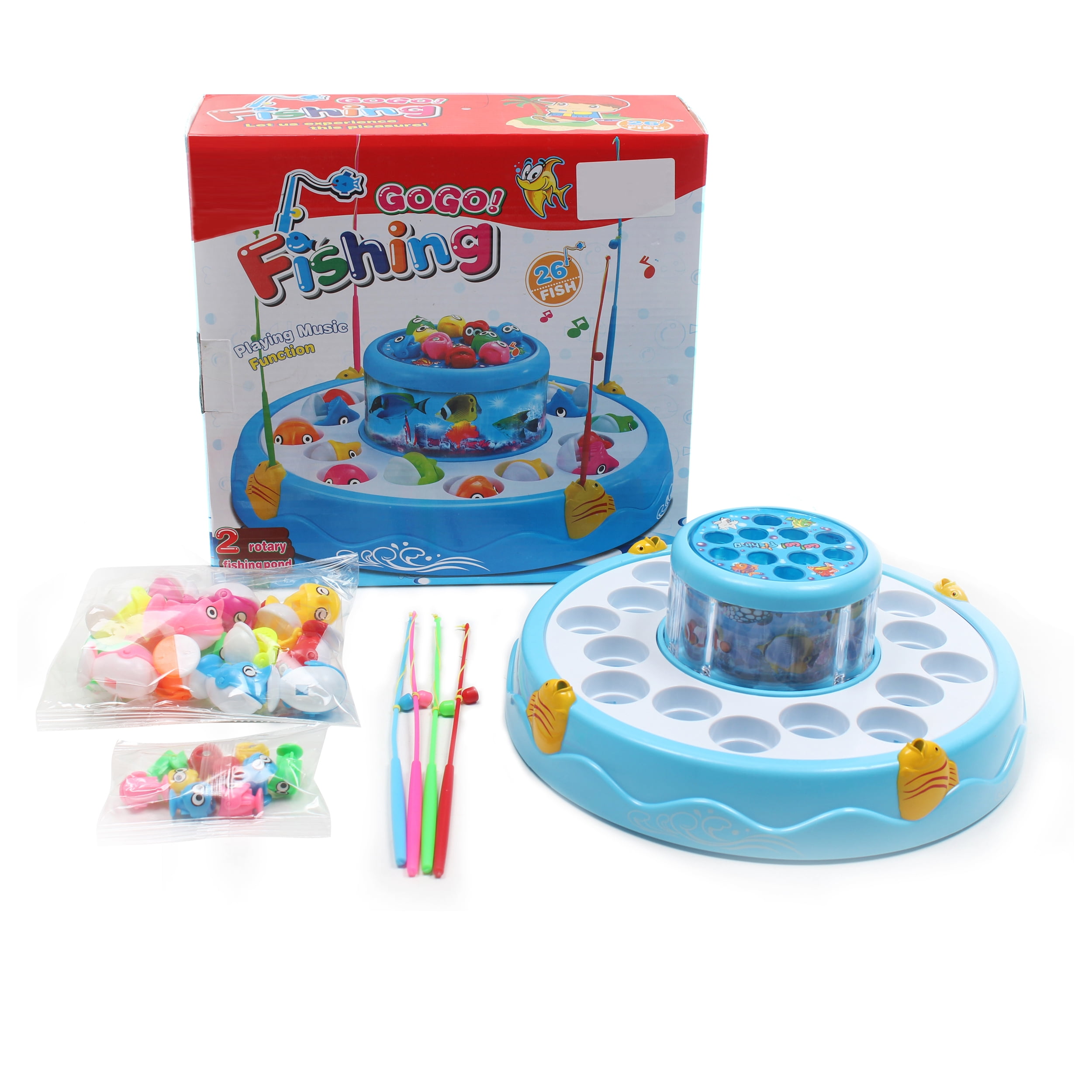 PlayWorld Let's Fish Spinning Fishing Game - Blue
