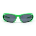 thumbnail image 2 of 90s Trendy Plastic Narrow Wrap Around Oval Sport Sunglasses Green - Black, 2 of 4