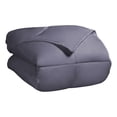 thumbnail image 4 of SUPERIOR Classic All-Season Reversible Comforter, Comfy, Fluffy, Cozy, Lightweight, Decorative, Duvet Insert, Plush, Oversized Bedding, Box Quilt Design, 4 Corner Loops, Full/Queen, Silver, 4 of 4