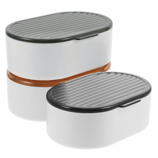 3 jaboneras portátiles para ducha, jaboneras de viaje con tapa y drenaje