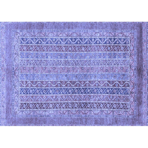 Ahgly Company Machine Washable Indoor Rectangle Abstract Blue Modern Area Rugs, 2' x 3'