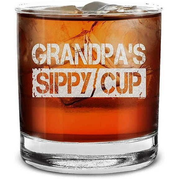 Shop4ever Grandpa's Sippy Cup Engraved Whiskey Glass Promoted To Grandpa New Grandpa (11oz.)