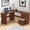 Walnut, variant on SHW 51 x 59 Inches L-Shaped Home Office Wood Corner Desk with Box Box File Drawers, Maple