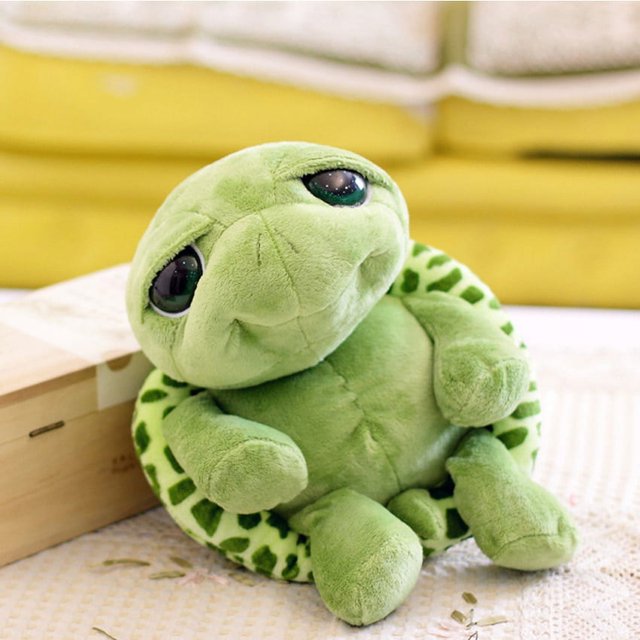 Juguete de peluche tortuga verde de ojo grande WANGXIAOYU