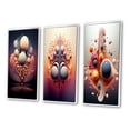 thumbnail image 3 of Designart "Multiverse Metamorphosis Abstract Geometric II" Formes Abstraites Ensemble d'Art Mural Encadré de 3 - Ensemble de Toiles de Cadre Transitionnel Rose pour Décoration de Salon, 3 of 6