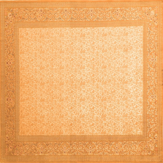 Ahgly Company Indoor Square Abstract Orange Contemporary Area Rugs, 3' Square