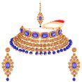 thumbnail image 1 of Efulgenz Indian Jewelry Kundan Crystal Choker Necklace Earrings Maang Tikka Head Chain Bollywood Wedding Bridal Set, 1 of 5