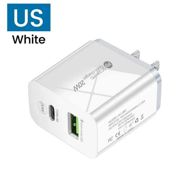Cargadores de teléfono móvil PD 20W Cargadores de pared ligeros para Huawei (blanco de EE. UU.) Likrtyny Para estrenar