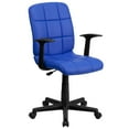 thumbnail image 1 of Mid-Back Blue Quilted Vinyl Swivel Task Chair with Arms, 1 of 9