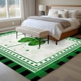 thumbnail image 4 of Large Area Rugs for Living Room Bedroom, St. Patrick's Day 5'x8' Rug Washable Carpet Runner Indoor Outdoor, Green Shamrock Buffalo Plaid Spring Non Slip Floor Mats Rug for Kitchen, Bathroom, 4 of 8