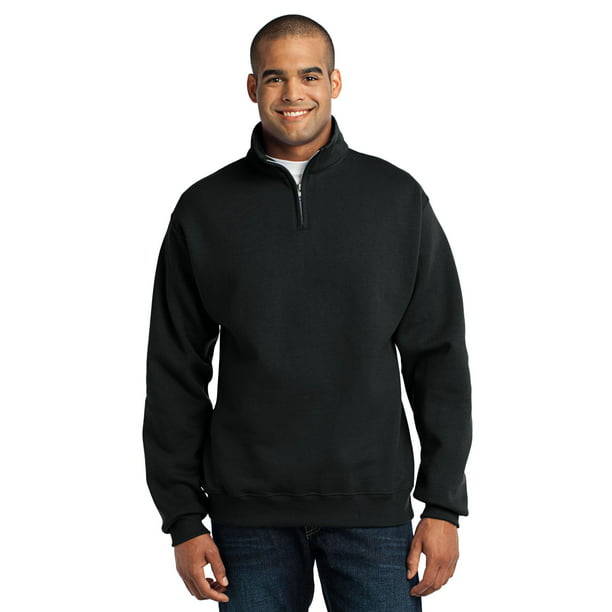 Jerzees Men's Quarter-Zip Cadet Collar Pullover Sweatshirt - Walmart.com
