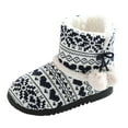 thumbnail image 2 of FAMTKT Women's Winter Snow Boots Soft Plush Warm Boots Home Mute Cute Soft Couple Hair Plush Ball Women Interior Boots, Women's Short Winter Boots, 2 of 9