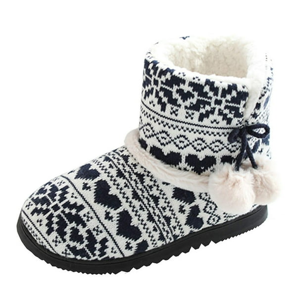 Zapatillas de invierno suaves y cálidas para mujer de bonitas y suaves, con bolas de pelo para parejas, botas interiores para correr, botas vaqueras